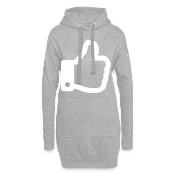 Pouce en l'air blanc - Sweat-shirt à capuche long Femme - gris chiné - Devant