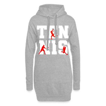 tennis - Sweat-shirt à capuche long Femme - gris chiné - Devant