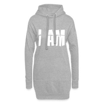 I AM Geschenk Witzige Geschenkidee - Hoodie-Kleid - Grau meliert - Vorne