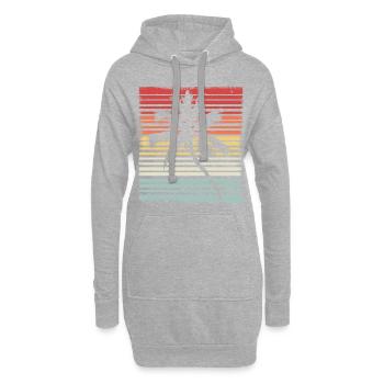 Noix de coco Rétro Vintage Cool Cadeau - Sweat-shirt à capuche long Femme - gris chiné - Devant