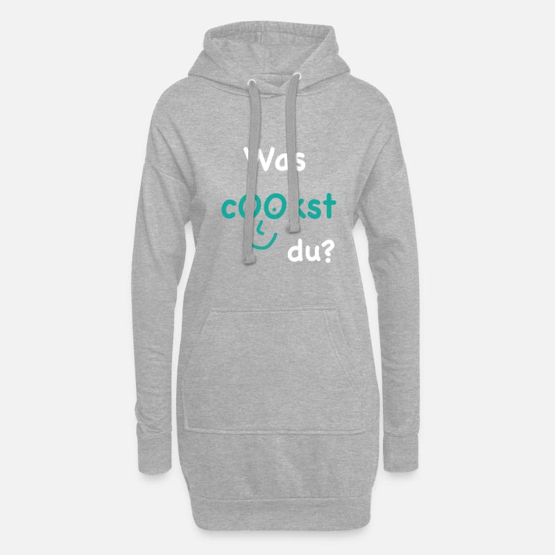 Was Cookst Du? - Hoodie-Kleid - Grau meliert