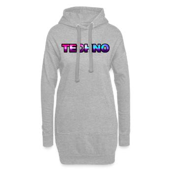 Techno - Hoodie-Kleid - Grau meliert - Vorne