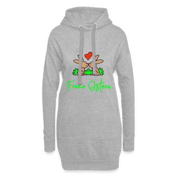 2 liebende hasen Frohe Ostern - Hoodie-Kleid - Grau meliert - Vorne