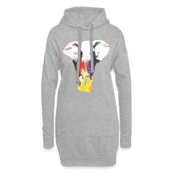 Elephant Rainbow Wildlife Cool Cadeau - Sweat-shirt à capuche long Femme - gris chiné - Devant