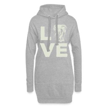 Éléphant amour animal zoo faune cadeau cool - Sweat-shirt à capuche long Femme - gris chiné - Devant