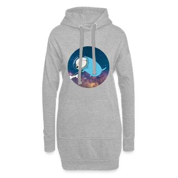 Cosmos astronaute de l'espace cosmos chien - Sweat-shirt à capuche long Femme - gris chiné - Devant