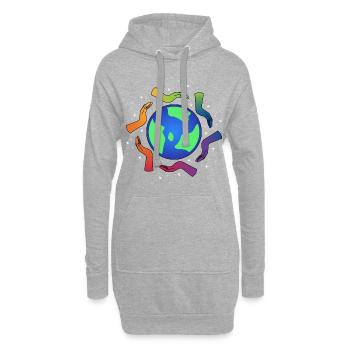 Toleranz Hände Zusammenhalt Cooles Geschenk - Hoodie-Kleid - Grau meliert - Vorne