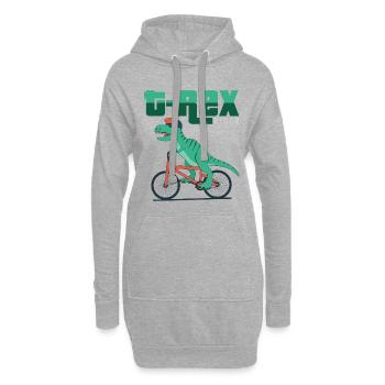 T-Rex Rider - Sweat-shirt à capuche long Femme - gris chiné - Devant