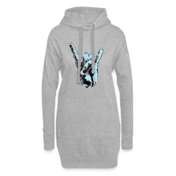 Metal Grunge Rock n Roll Indie Rocker Geschenk - Hoodie-Kleid - Grau meliert - Vorne