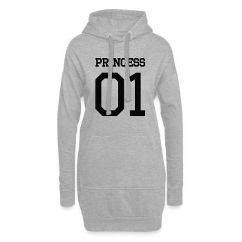 Princess 01 schwarz Shirt - Hoodie-Kleid - Grau meliert - Vorne