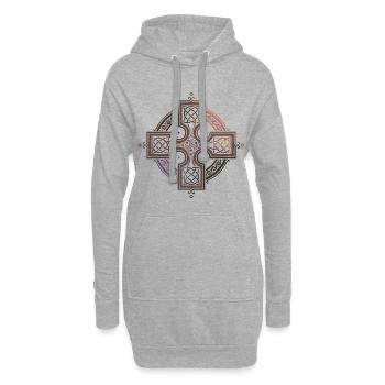 Croix-Rouge Celtique de la Saint-Patrick - Sweat-shirt à capuche long Femme - gris chiné - Devant