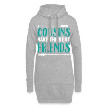Beste Freunde Cousin Familie Cooles Geschenk - Hoodie-Kleid - Grau meliert - Vorne
