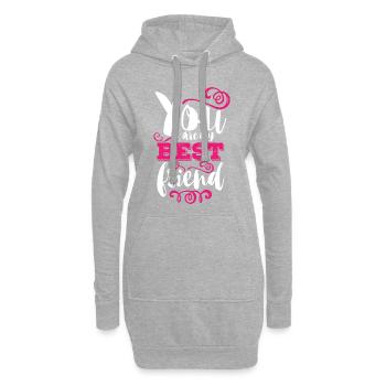 Du bist mein bester Freund Cooles Geschenk - Hoodie-Kleid - Grau meliert - Vorne