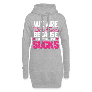 Beste Freunde Spruch Freundin Lustiges Geschenk - Hoodie-Kleid - Grau meliert - Vorne