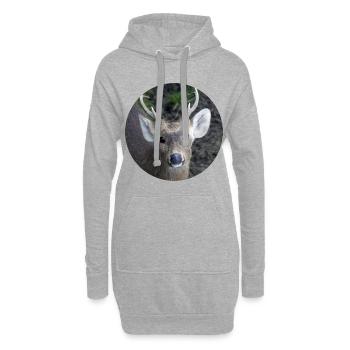 Reh Rehkitz Hirsch Hirsche Rentier - Hoodie-Kleid - Grau meliert - Vorne