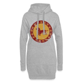 Dackel - Hoodie-Kleid - Grau meliert - Vorne