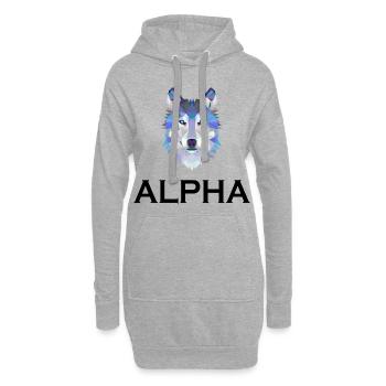 Alpha Wolf Tier - Hoodie-Kleid - Grau meliert - Vorne