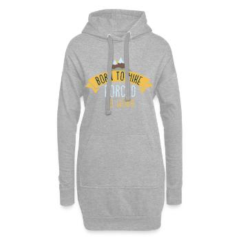 Wandern Geboren Arbeiten Berge Geschenk - Hoodie-Kleid - Grau meliert - Vorne