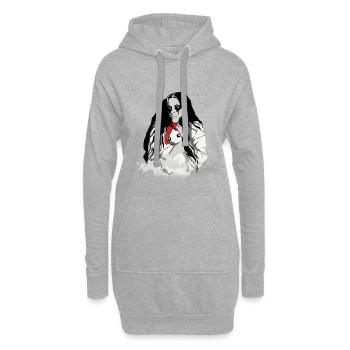 Horror Girl - Sweat-shirt à capuche long Femme - gris chiné - Devant