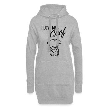 Chef - Sweat-shirt à capuche long Femme - gris chiné - Devant