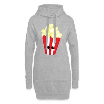 pop-corn - Sweat-shirt à capuche long Femme - gris chiné - Devant