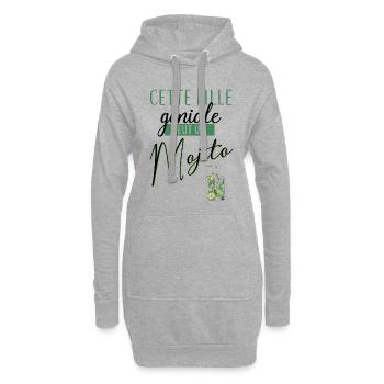 Cette fille veut un mojito - Sweat-shirt à capuche long Femme - gris chiné - Devant