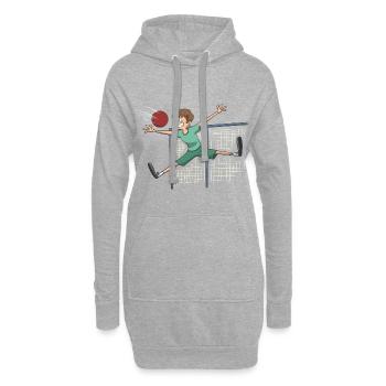 Handball Torwart Keeper Geschenk Idee - Hoodie-Kleid - Grau meliert - Vorne