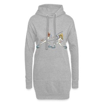 Escrime idée cadeau manoeuvre évasive - Sweat-shirt à capuche long Femme - gris chiné - Devant