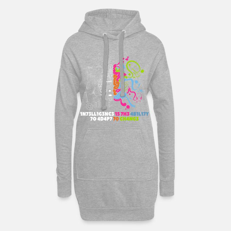 Zitat Intelligenz Gehirn Nerd Geek Stephen Hawking - Hoodie-Kleid - Grau meliert