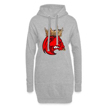 Bull Bull avec idée cadeau Crown Gift - Sweat-shirt à capuche long Femme - gris chiné - Devant