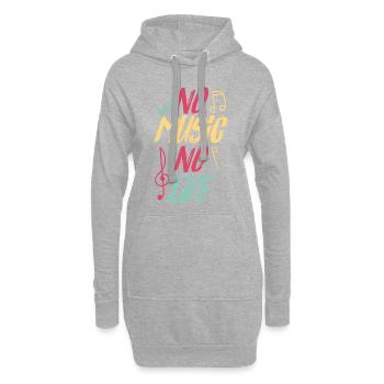 Pas de musique, pas de vie - Sweat-shirt à capuche long Femme - gris chiné - Devant