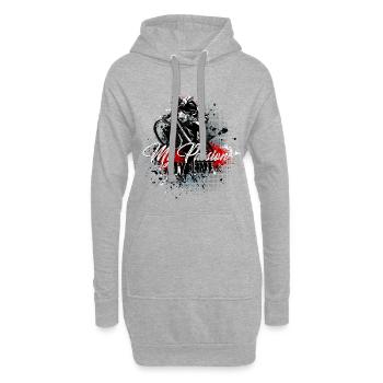 VTT - Ma passion, ma vie - Sweat-shirt à capuche long Femme - gris chiné - Devant