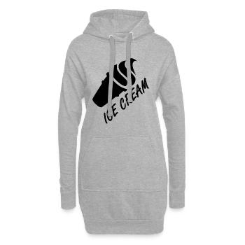 Eine softe Eiscreme in der Waffel - Hoodie-Kleid - Grau meliert - Vorne