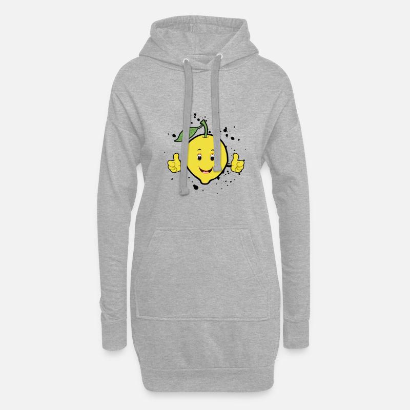 Zitrone - Hoodie-Kleid - Grau meliert