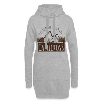 Canicross Leben mit Hunden - Hoodie-Kleid - Grau meliert - Vorne
