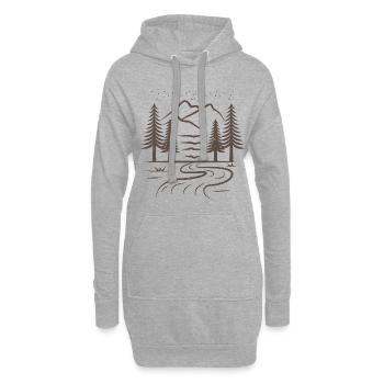 Wanderlust - Hoodie-Kleid - Grau meliert - Vorne