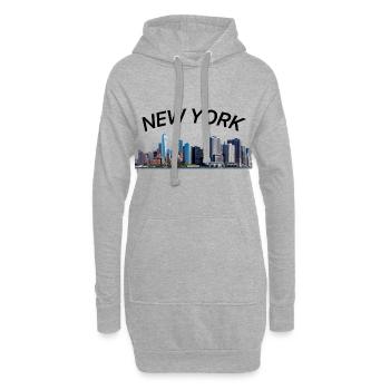 New York Ville de New York - Sweat-shirt à capuche long Femme - gris chiné - Devant