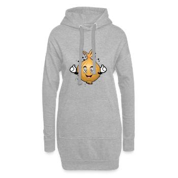 oignon - Sweat-shirt à capuche long Femme - gris chiné - Devant