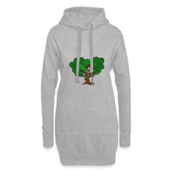 Baumhaus Baum Naturliebhaber Schaukel Leiter Kunst - Hoodie-Kleid - Grau meliert - Vorne