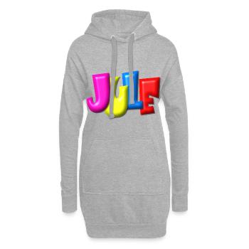 Jule - Balloon-Style - Hoodie-Kleid - Grau meliert - Vorne