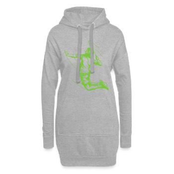 Badminton Spieler - Hoodie-Kleid - Grau meliert - Vorne