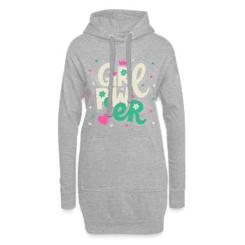 Girl Power - Hoodie-Kleid - Grau meliert - Vorne