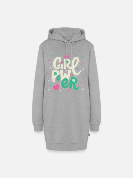 Girl Power - Hoodie-Kleid - Grau meliert