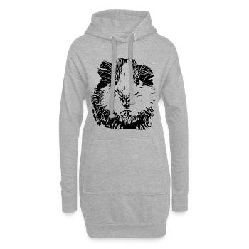 Cochons d'Inde - Sweat-shirt à capuche long Femme - gris chiné - Devant