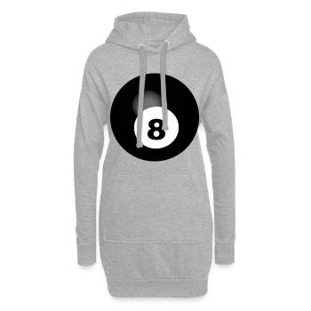 Billiard 8 Ball Poolbilliard - Hoodie-Kleid - Grau meliert - Vorne