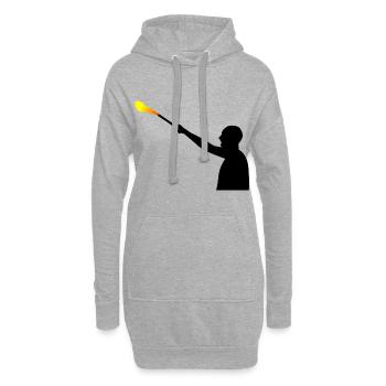 Fans de Pyro football Ultras - Sweat-shirt à capuche long Femme - gris chiné - Devant