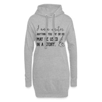 0266 Schriftsteller | Autor | Buch | Geschichte - Hoodie-Kleid - Grau meliert - Vorne