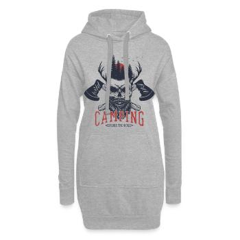 Camping T-Shirt - Hoodie-Kleid - Grau meliert - Vorne