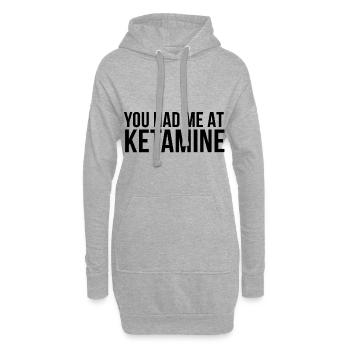 Ketamin Geschenkidee Keta Droge Techno Druffie - Hoodie-Kleid - Grau meliert - Vorne