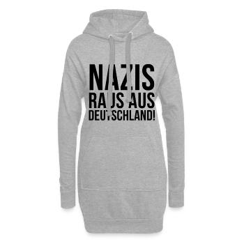 Antifa T-shirt Rassimus contre idée de cadeau droite - Sweat-shirt à capuche long Femme - gris chiné - Devant